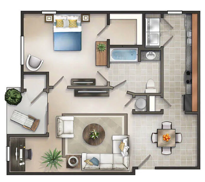 Floor plan The Southport w/Balcony
