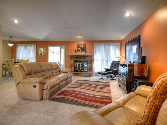 Living area with fireplace