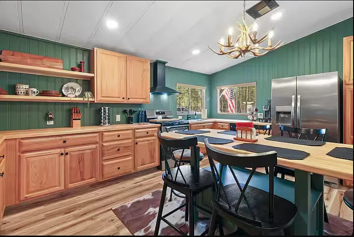 Enjoy breakfast at the island or chat with the family chef while dinner is being prepared. The open floorplan is great for entertaining your entire group!