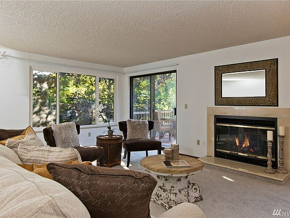 fire place and slider to back deck
