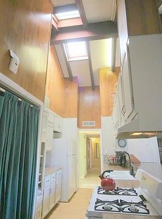 Vaulted Redwood Ceilings with Skylights