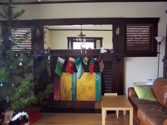 living room with fireplace