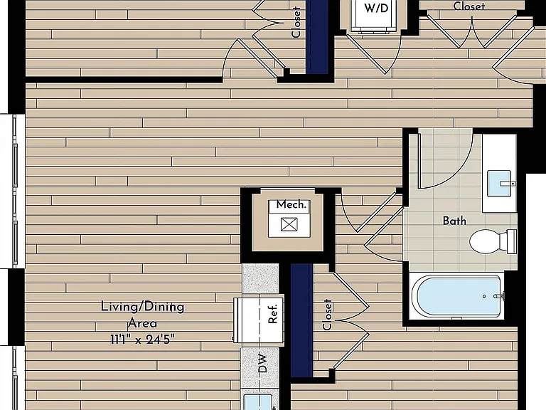 B 2BR-H1 Two Bedroom Floor Plan B 2BR-H1 Two Bedroom Floor Plan