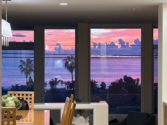 sunset view from kitchen