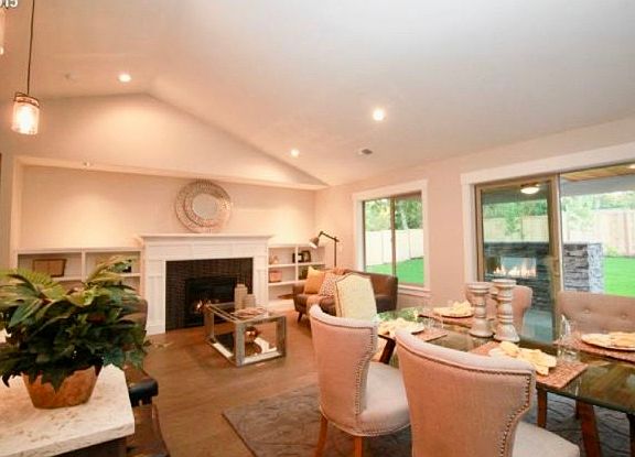Living room with electric fireplace