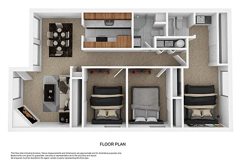 Floor plan 3 Bed 2 Bath C B