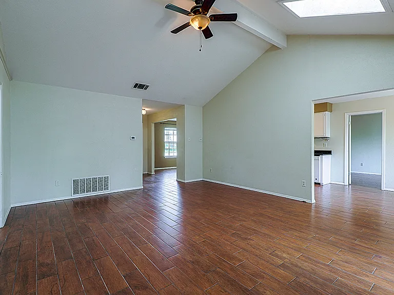 Looking back from the living room.