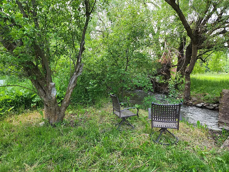 Another restful spot under one of the apple trees on the property