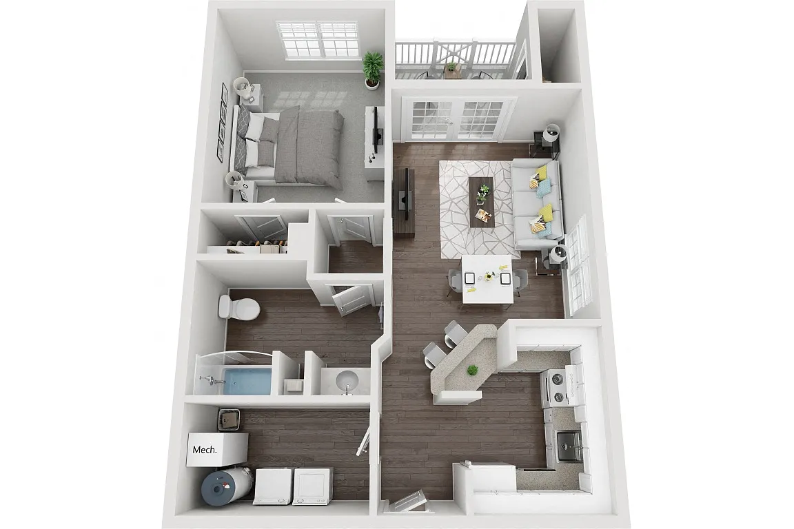 Floor plan The Beaufort 1 Bedroom 1 Bathroom