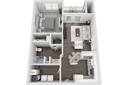 Floor plan The Beaufort 1 Bedroom 1 Bathroom