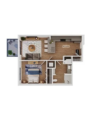 Floor plan 1x1-The Fitz