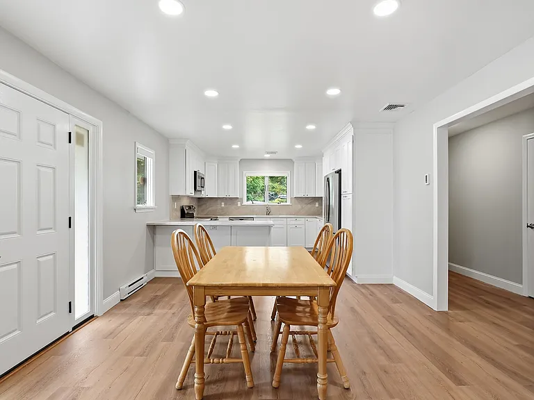 Open kitchen and dining area