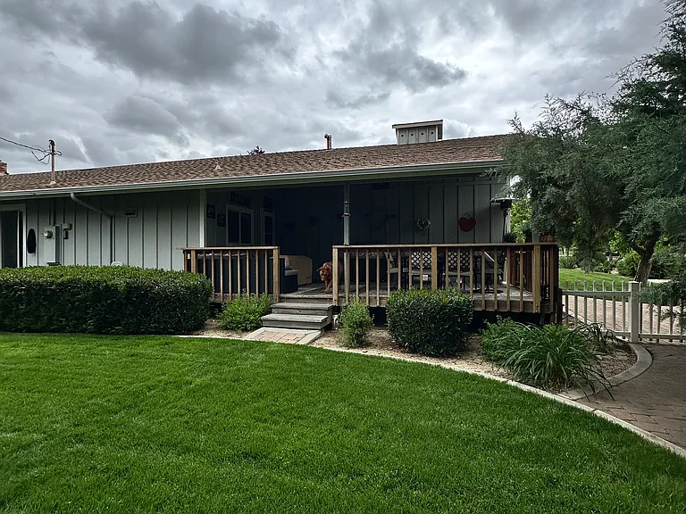Backyard covered deck