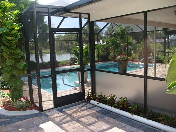 Outside pool entrance