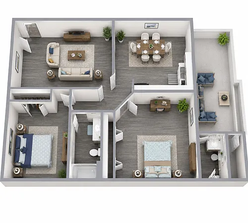 Floor plan 2/2 w/ Patio