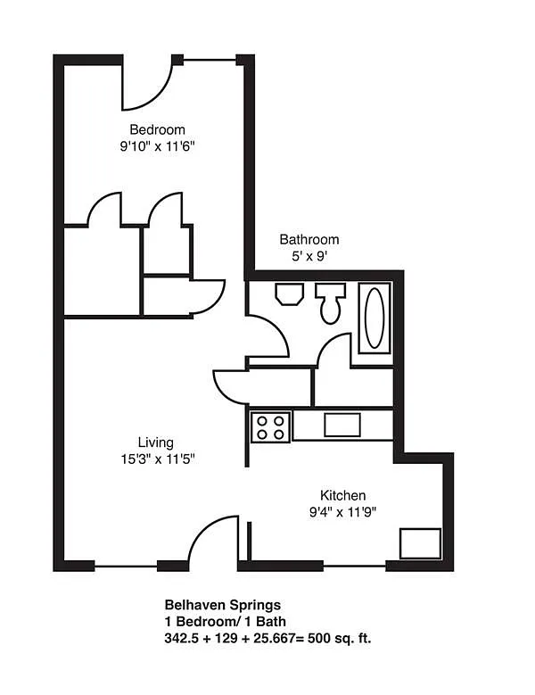Floor plan 1 Bedroom