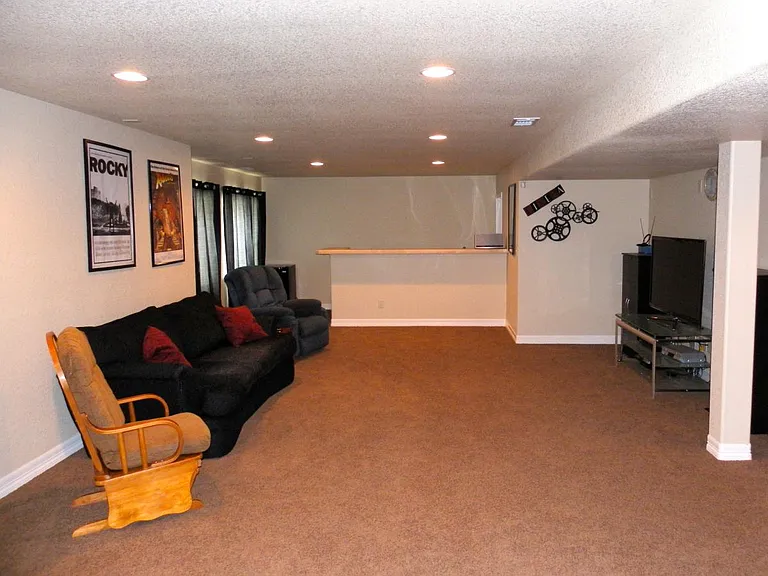 Great space in the basement for movies