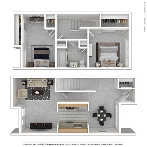 Floor plan 2 Bed / 1 Bath Townhome