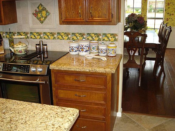 Kitchen and looking into dining room.