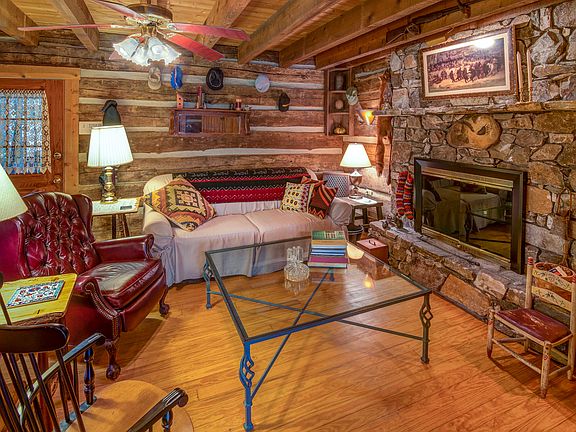 living room-stone fire place