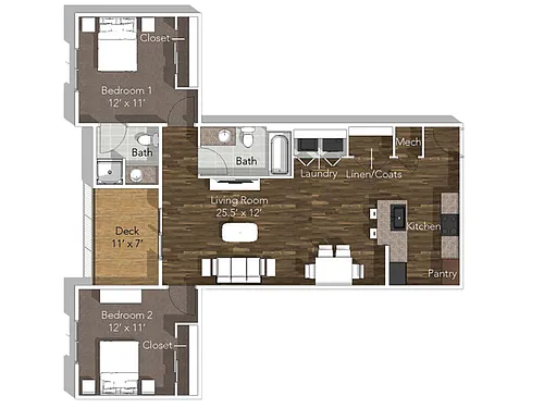 Floor plan 2 Bedroom C