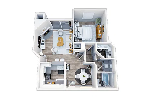 Floor plan 1 Bed 1 Bath A