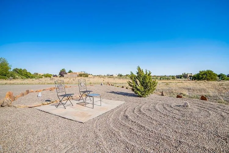 front sitting area with sunset view