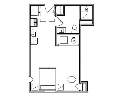 Floor plan Unit 105 Affordable