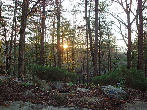 views include stunning sunrises over the opposite mountain ridge