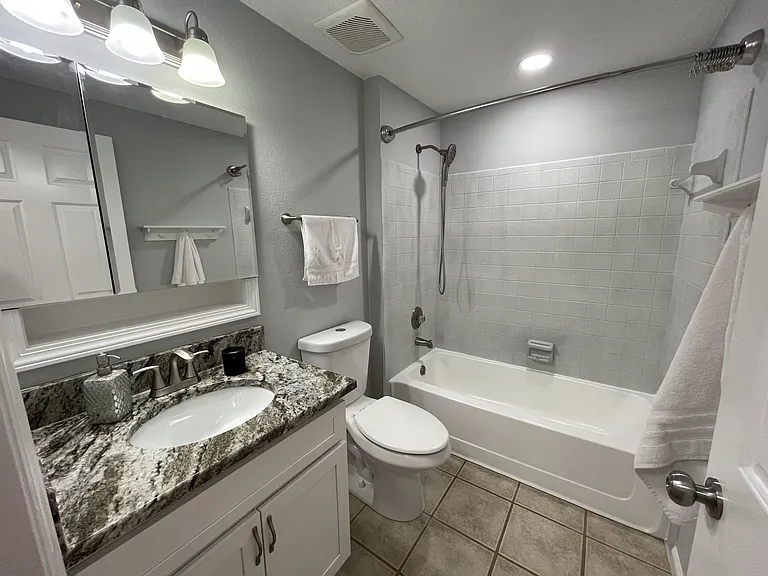 Hall bath with new tub/shower combo