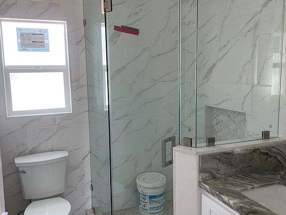 Bathroom with spacious shower