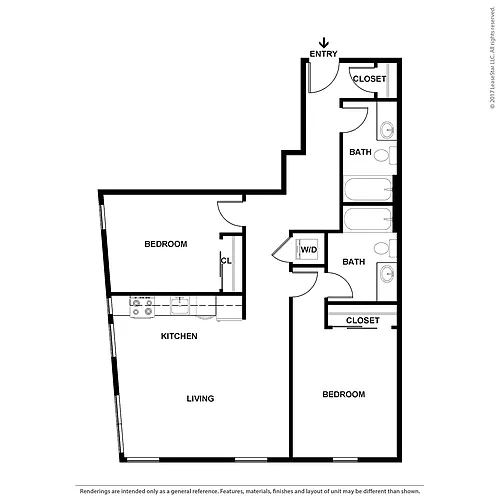 Floor plan 2 Bed/2 Bath b3
