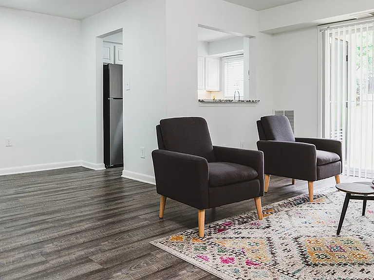 Open and light floor plans with breakfast bar in kitchen