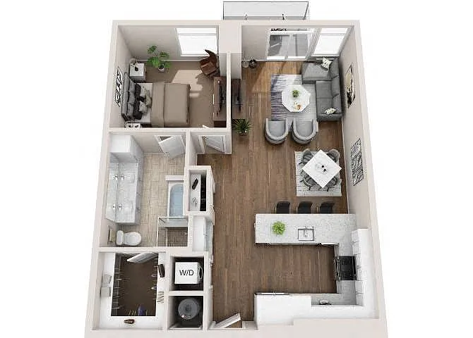 Floor plan 1BR/1BA A1G