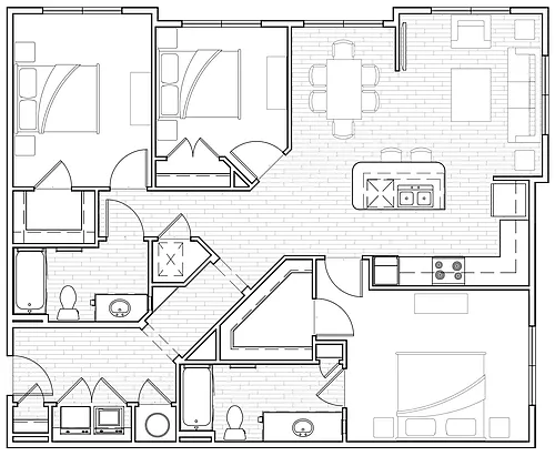Floor plan Three Bedroom