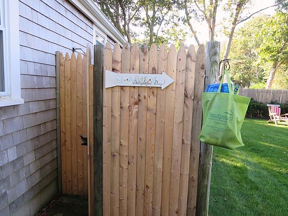Outdoor shower enclosed