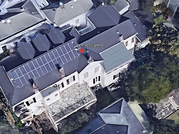 Aerial view. Solar array. 