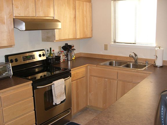 Large counters and stainless appliances in kitchen!