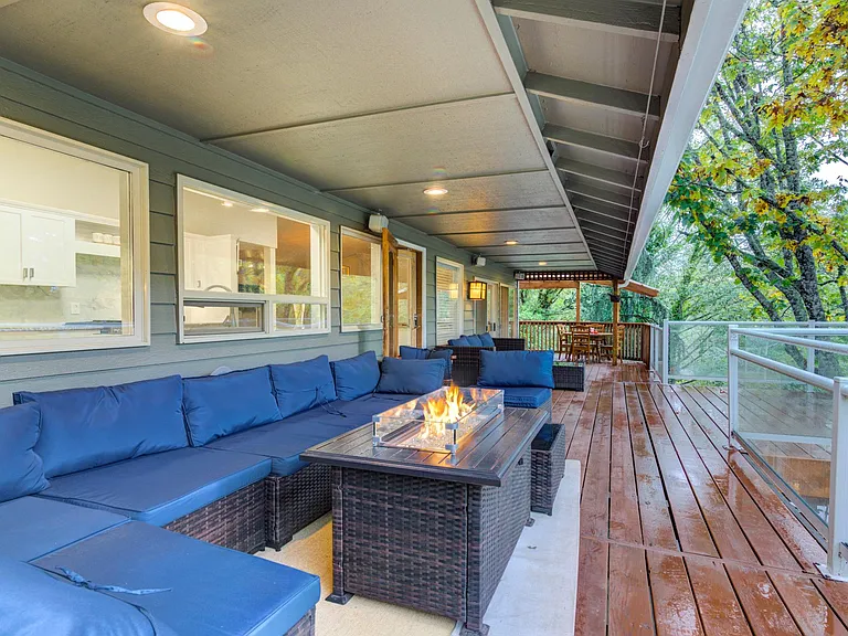 Gas Fire pit with combination outdoor sofa