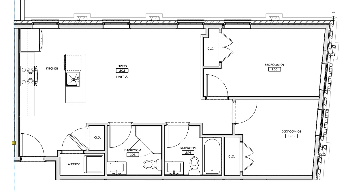 Floor plan 2 Bedrooms, 2 Bathrooms