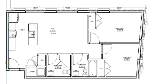 Floor plan 2 Bedrooms, 2 Bathrooms