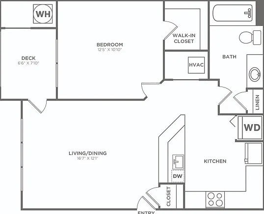 One Bedroom One Bath (610 SF) One Bedroom One Bath (610 SF)
