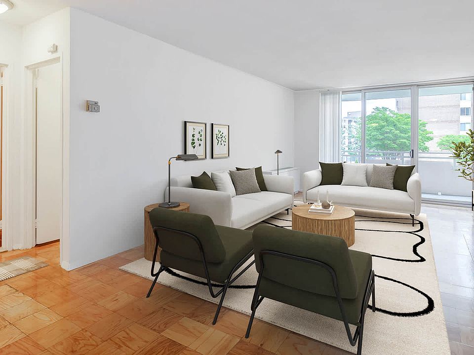 Living Room with Balcony and Parquet Flooring