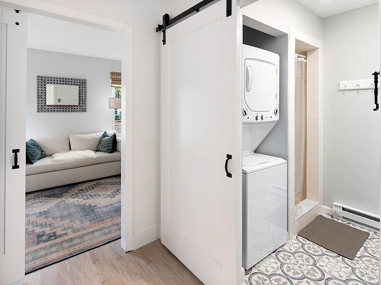 Washer/Dryer and full downstairs bathroom.