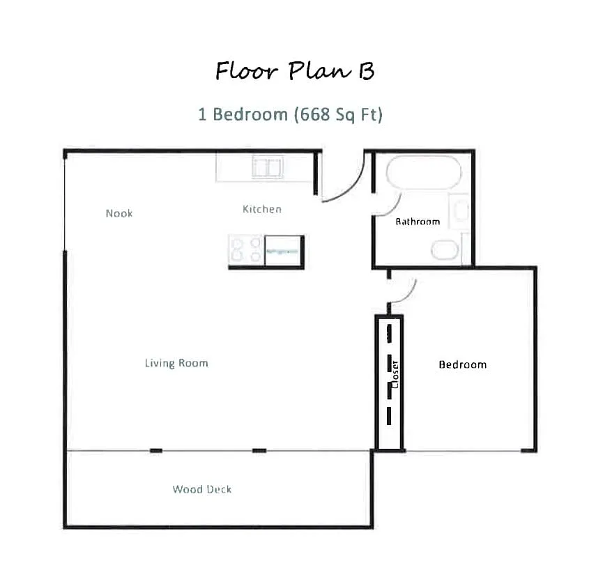Floor plan One Bedroom One Bath