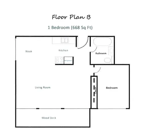 Floor plan One Bedroom One Bath
