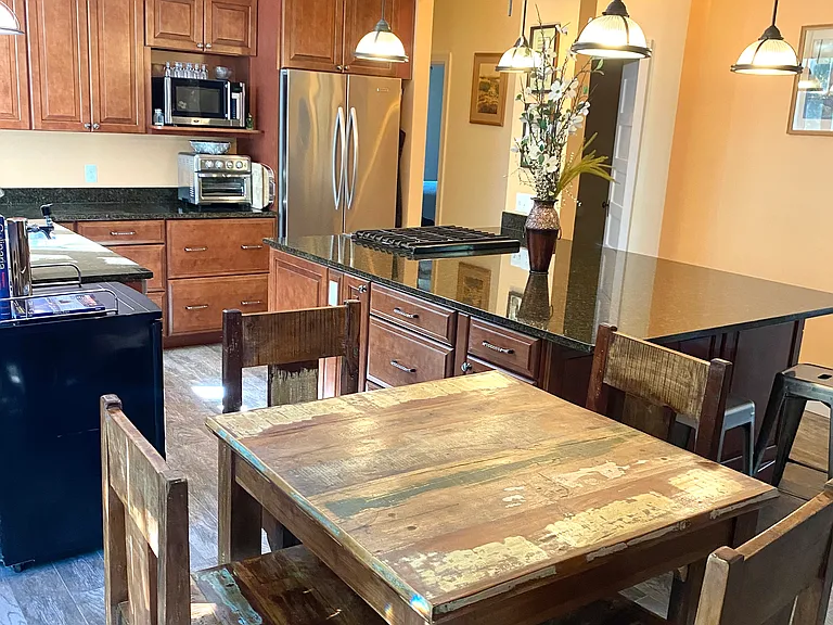 Open kitchen/dining.