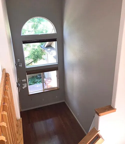 cathedral ceilings and skylight bring in natural light