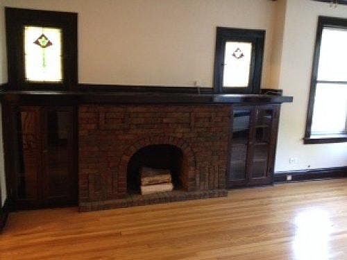 Living room w/fireplace & built-ins