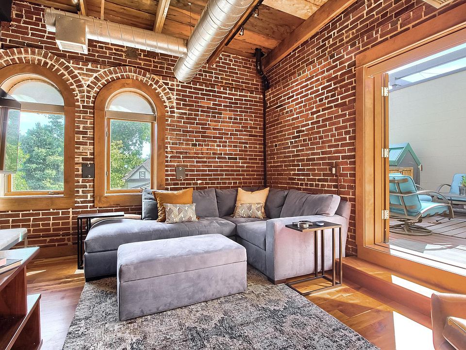 Living room with French doors to deck